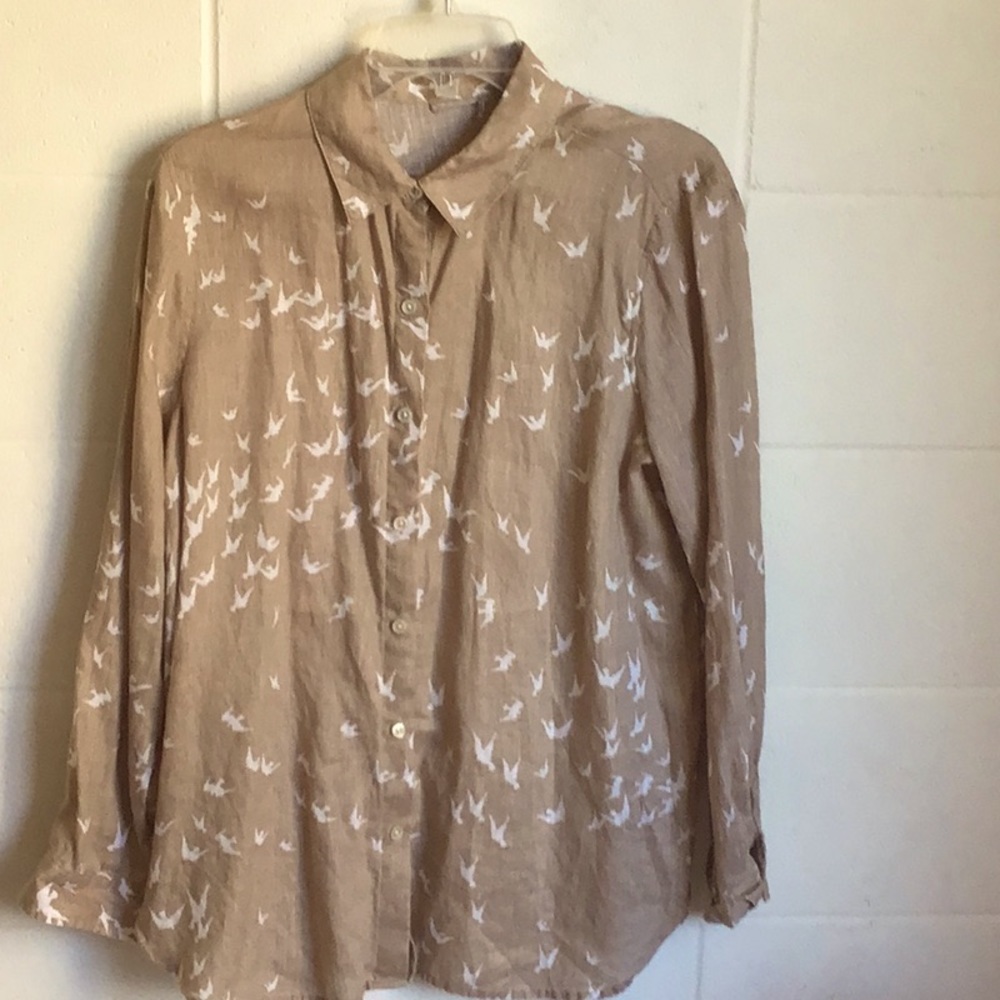 Linen long sleeve blouse